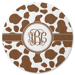 Cow Print Round Rubber Backed Coaster (Personalized)