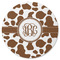 Cow Print Round Rubber Backed Coaster (Personalized)