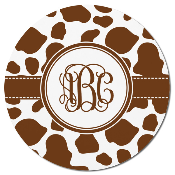 Cow Print Round Fridge Magnet - FRONT