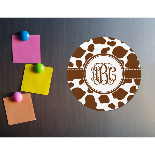 Cow Print Round Fridge Magnet - LIFESTYLE