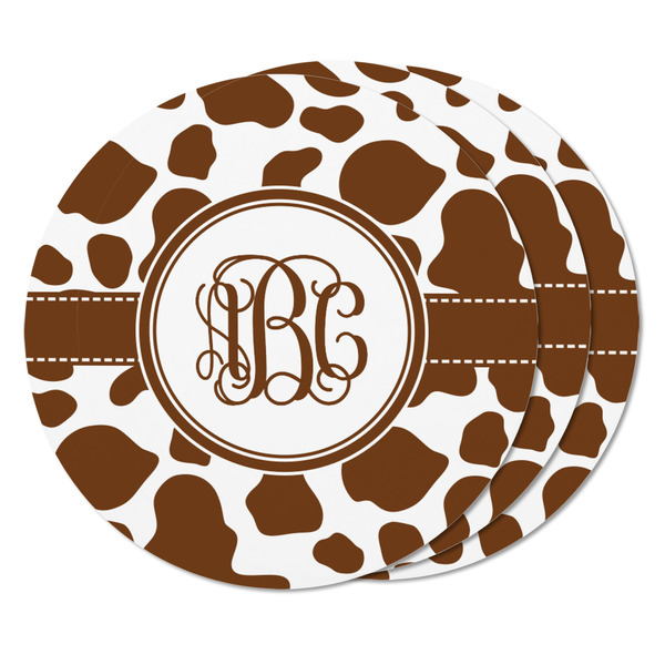 Cow Print Round Fridge Magnet - THREE