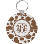Cow Print Round Plastic Keychain (Personalized)