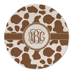 Cow Print Round Linen Placemat - Single Sided (Personalized)
