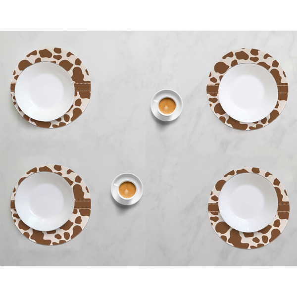 Cow Print Round Linen Placemats - LIFESTYLE (set of 4)