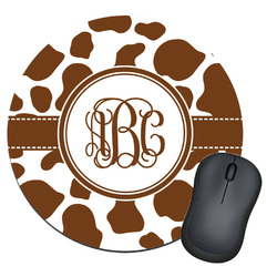 Cow Print Round Mouse Pad (Personalized)