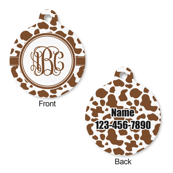Cow Print Round Pet ID Tag - Large - Approval
