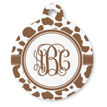 Cow Print Round Pet ID Tag - Large (Personalized)