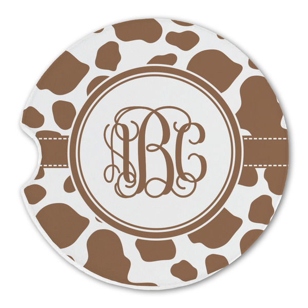 Cow Print Sandstone Car Coaster - Single