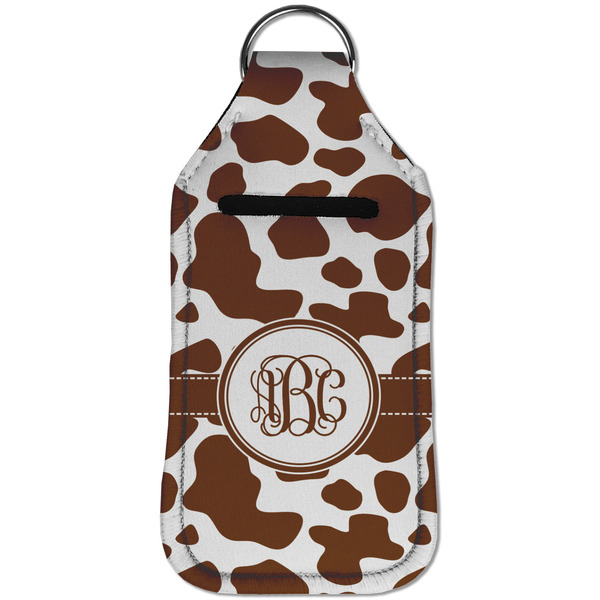 Cow Print Sanitizer Holder Keychain - Large (Front)