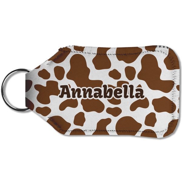 Cow Print Sanitizer Holder Keychain - Small (Back)