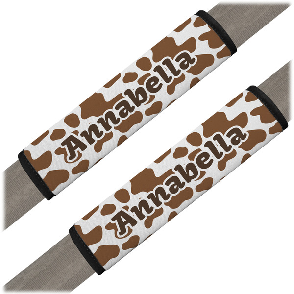 Custom Cow Print Seat Belt Covers (Set of 2) (Personalized)