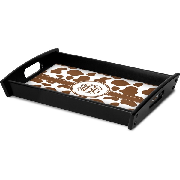 Cow Print Serving Tray Black - Corner