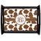 Cow Print Black Wooden Tray - Large (Personalized)