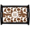 Cow Print Black Wooden Tray - Small (Personalized)