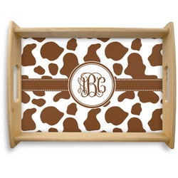 Cow Print Natural Wooden Tray - Large (Personalized)