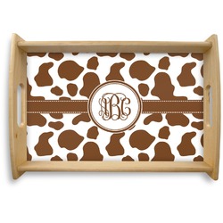 Cow Print Natural Wooden Tray - Small (Personalized)