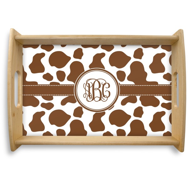 Custom Cow Print Natural Wooden Tray - Small (Personalized)