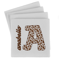 Cow Print Absorbent Stone Coasters - Set of 4 (Personalized)
