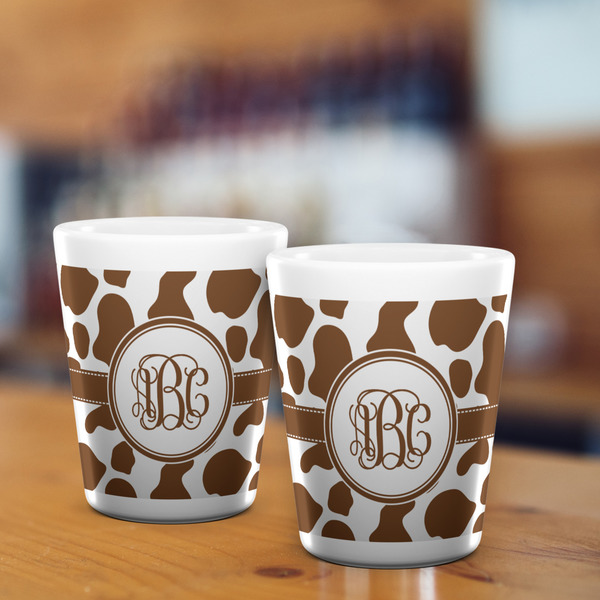 Cow Print Shot Glass - White - LIFESTYLE