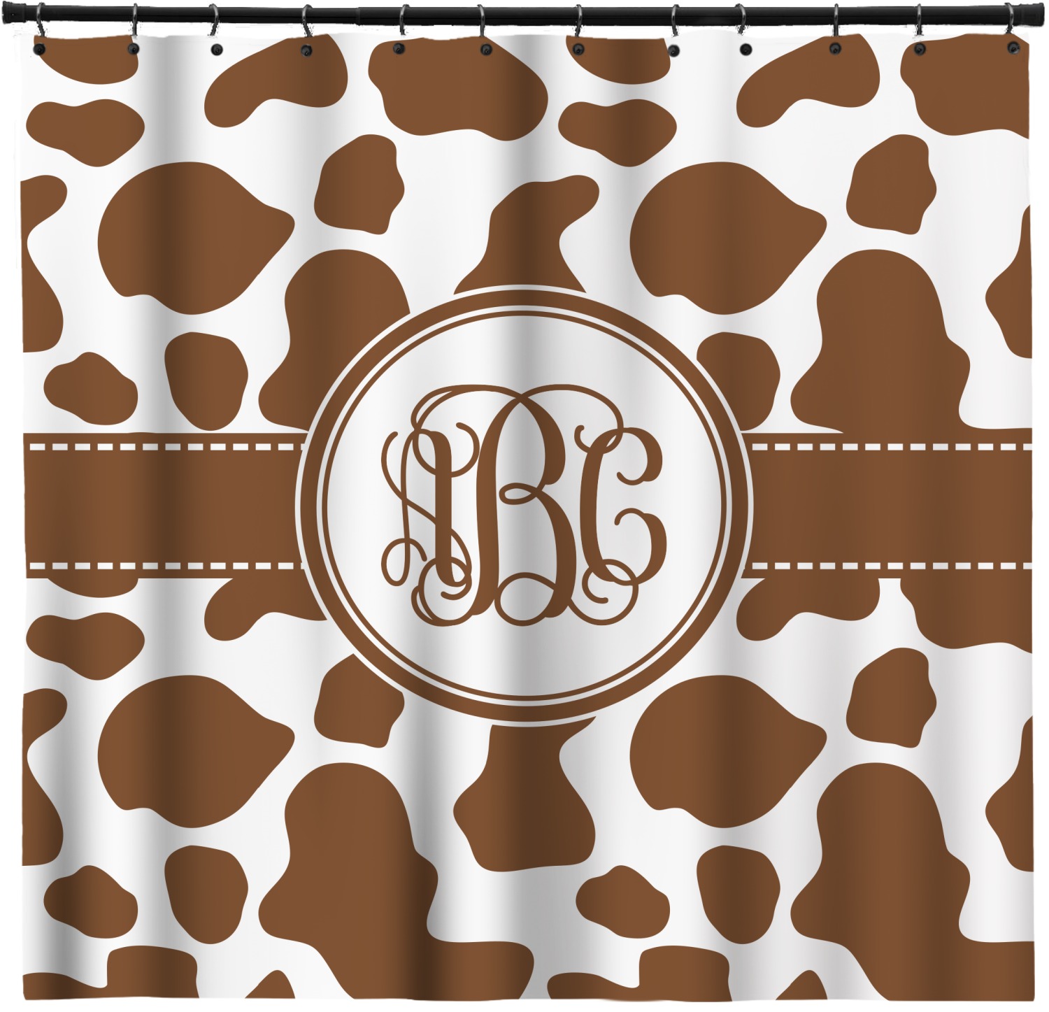 Cow Print Shower Curtain Personalized, Cow Print Shower Curtain