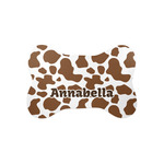 Cow Print Bone Shaped Dog Food Mat (Small) (Personalized)