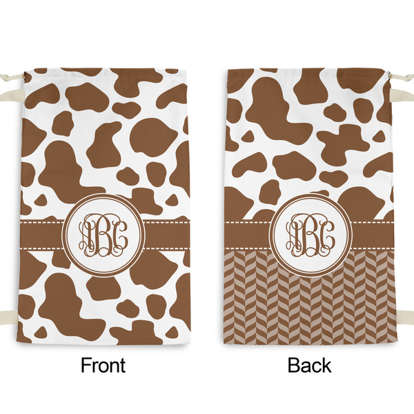 Cow Print Small Laundry Bag - Front & Back View