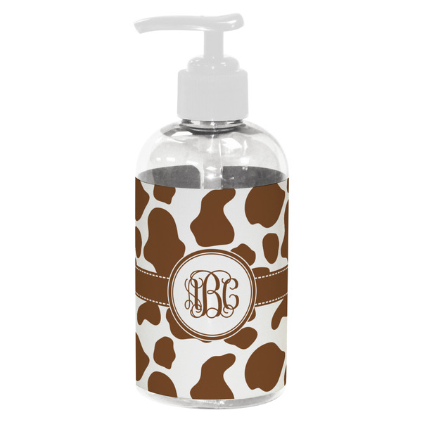 Custom Cow Print Plastic Soap / Lotion Dispenser (8 oz - Small - White) (Personalized)