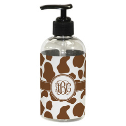 Cow Print Plastic Soap / Lotion Dispenser (8 oz - Small - Black) (Personalized)