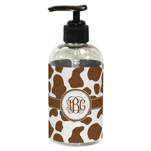Custom Cow Print Plastic Soap / Lotion Dispenser (8 oz - Small - Black) (Personalized)