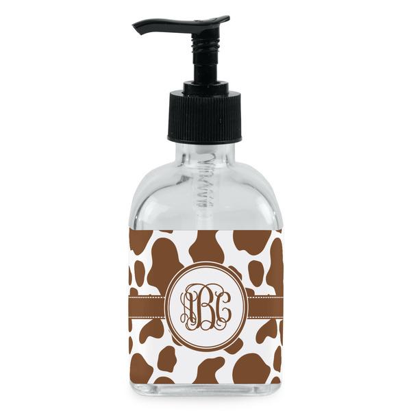 Custom Cow Print Glass Soap & Lotion Bottle - Single Bottle (Personalized)