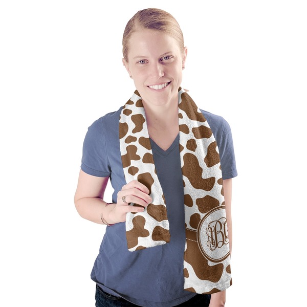 Cow Print Sport Towel - Exercise use - Model