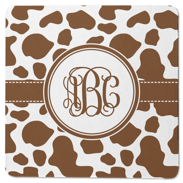 Cow Print Square Coaster Rubber Back - Single