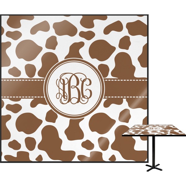 Custom Cow Print Square Table Top - 24" (Personalized)