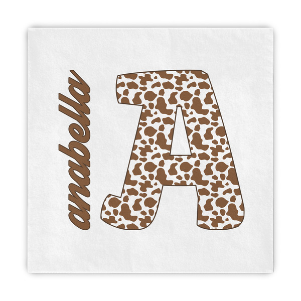 Custom Cow Print Standard Decorative Napkins (Personalized)