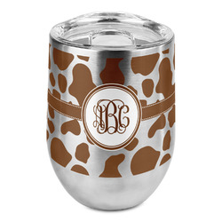 Cow Print Stemless Wine Tumbler - Full Print (Personalized)