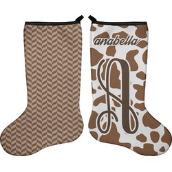 Cow Print Holiday Stocking - Double-Sided - Neoprene (Personalized)