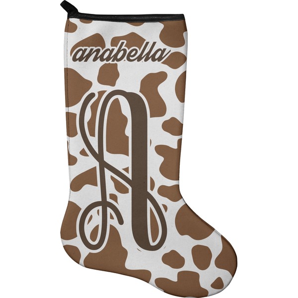 Custom Cow Print Holiday Stocking - Single-Sided - Neoprene (Personalized)