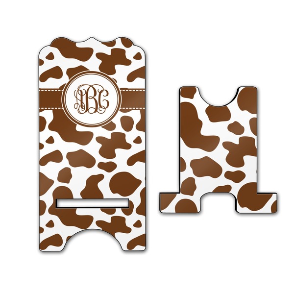 Cow Print Stylized Phone Stand - Front & Back - Large
