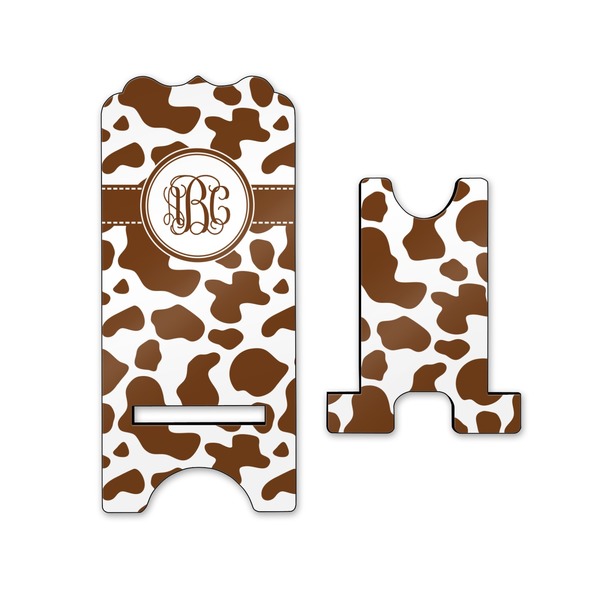 Cow Print Stylized Phone Stand - Front & Back - Small