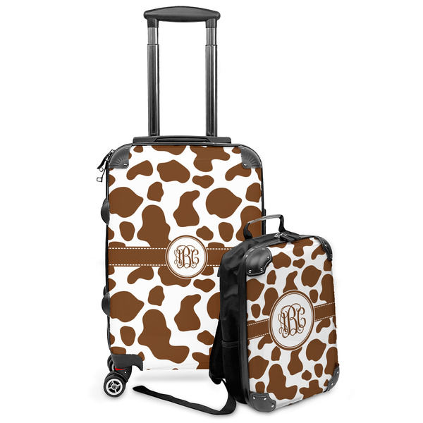 Custom Cow Print Kids 2-Piece Luggage Set - Suitcase & Backpack (Personalized)