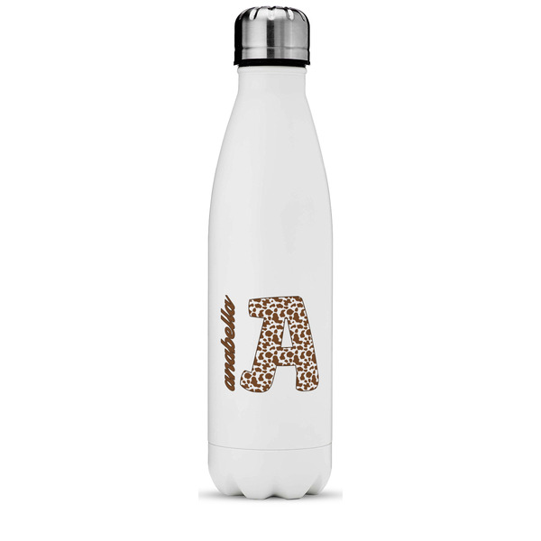 Custom Cow Print Water Bottle - 17 oz. - Stainless Steel - Full Color Printing (Personalized)