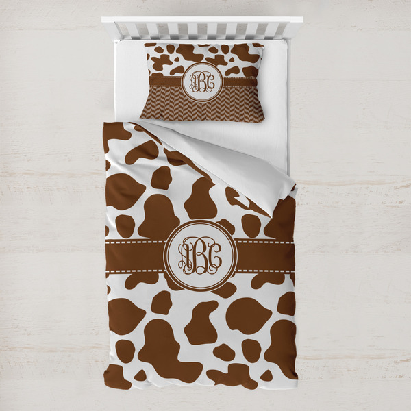 Custom Cow Print Toddler Bedding Set - With Pillowcase (Personalized)