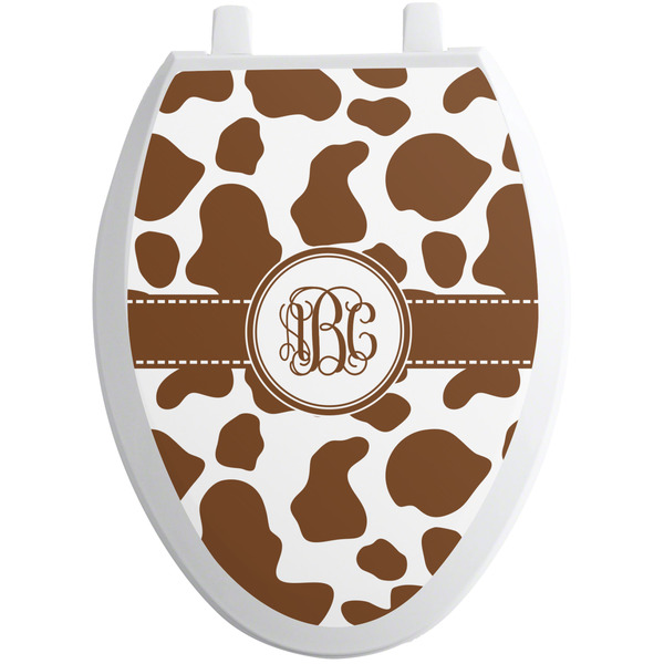 Custom Cow Print Toilet Seat Decal - Elongated (Personalized)