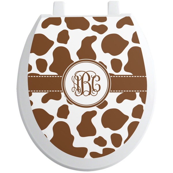 Custom Cow Print Toilet Seat Decal (Personalized)