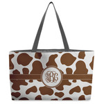 Cow Print Beach Totes Bag - w/ Black Handles (Personalized)