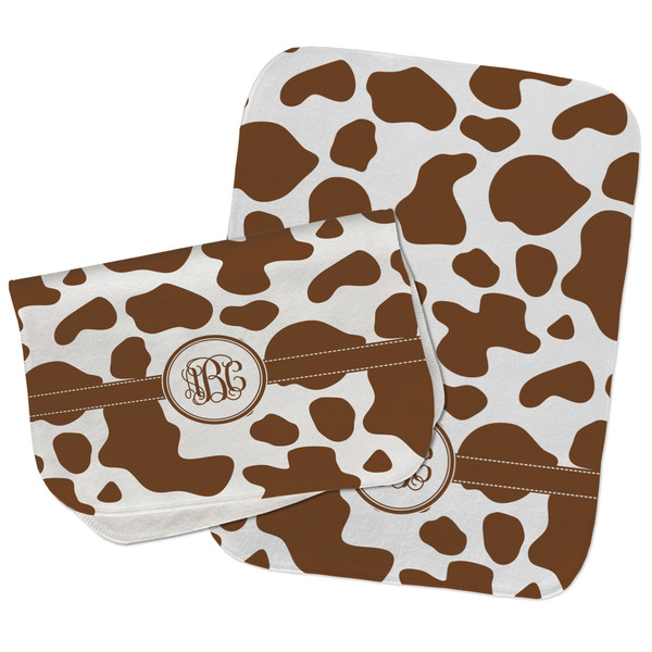 Cow Print Two Rectangle Burp Cloths - Open & Folded