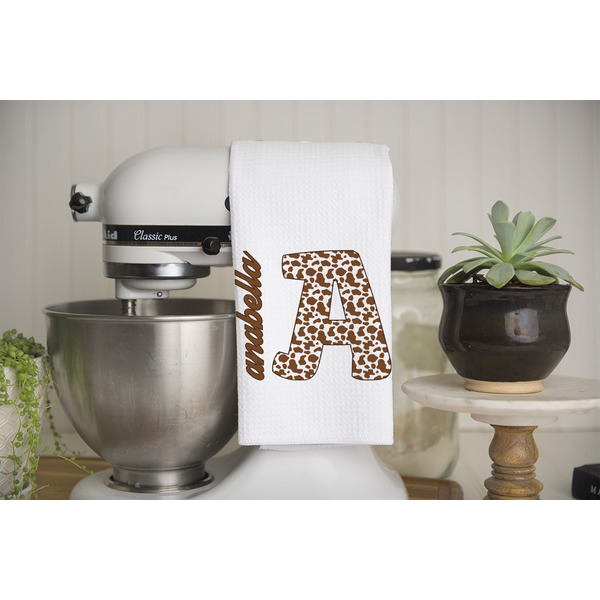 Cow Print Waffle Weave Towel - Lifestyle - Partial Print