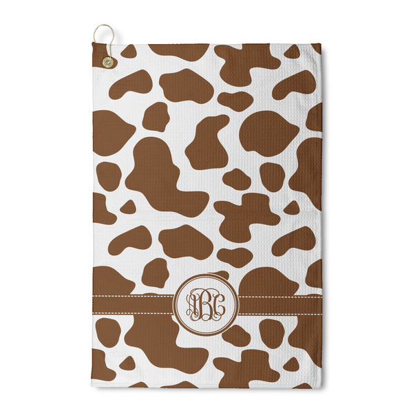 Custom Cow Print Waffle Weave Golf Towel (Personalized)