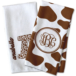 Cow Print Kitchen Towel - Waffle Weave (Personalized)