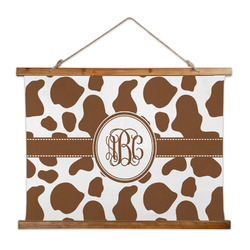 Cow Print Wall Hanging Tapestry - Wide (Personalized)